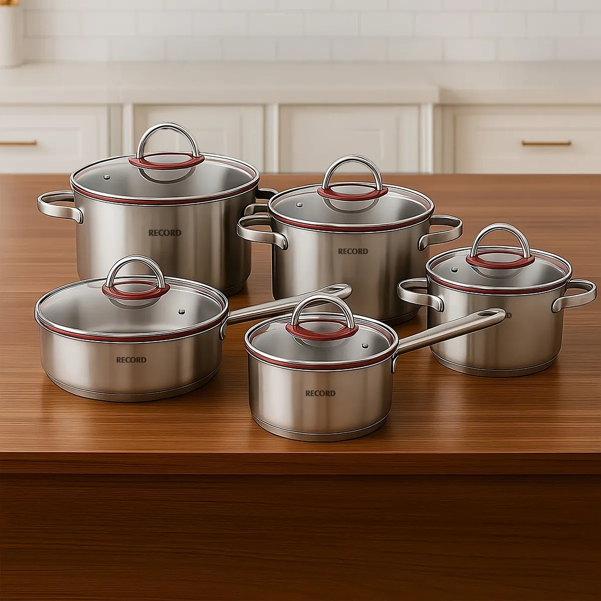 RECORD - Juego de Ollas 10 Piezas Acero Inoxidable Maya