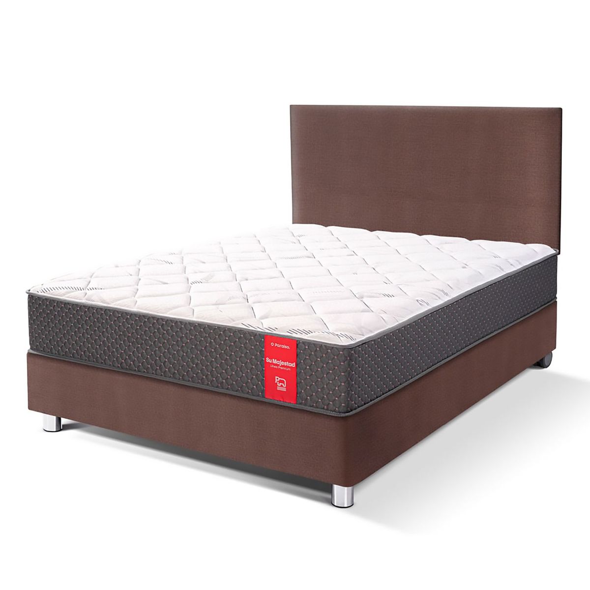 PARAISO - Dormitorio Su Majestad De Lujo 1.5 Plz Chocolate + 1 Almohada + Protector