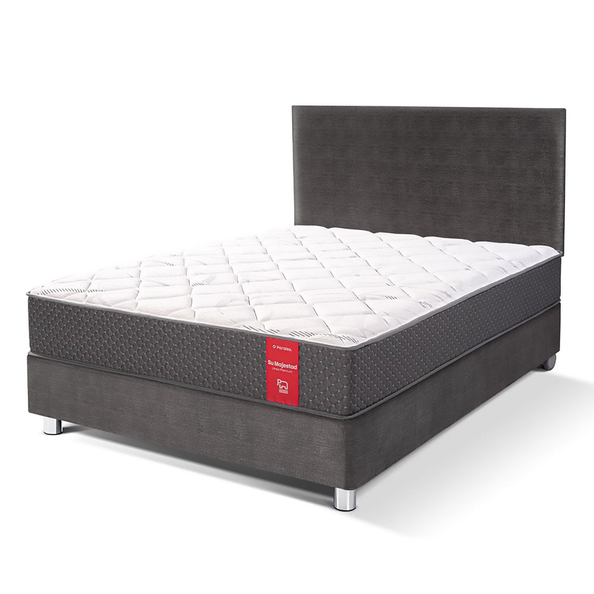 PARAISO - Dormitorio Su Majestad De Lujo 1.5 Plz Acero + 1 Almohada + Protector