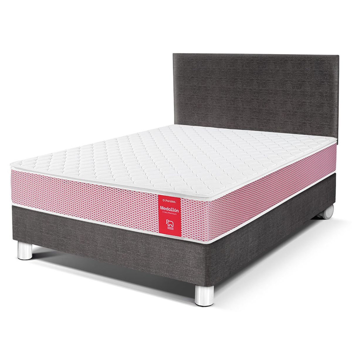 PARAISO - Dormitorio Medallón Ergo 1.5 Plz Acero + 1 Almohada + Protector