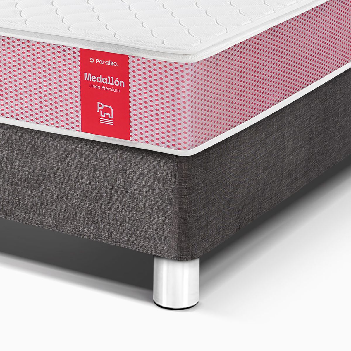 PARAISO - Dormitorio Medallón Ergo 2 Plz + 2 Almohadas + Protector