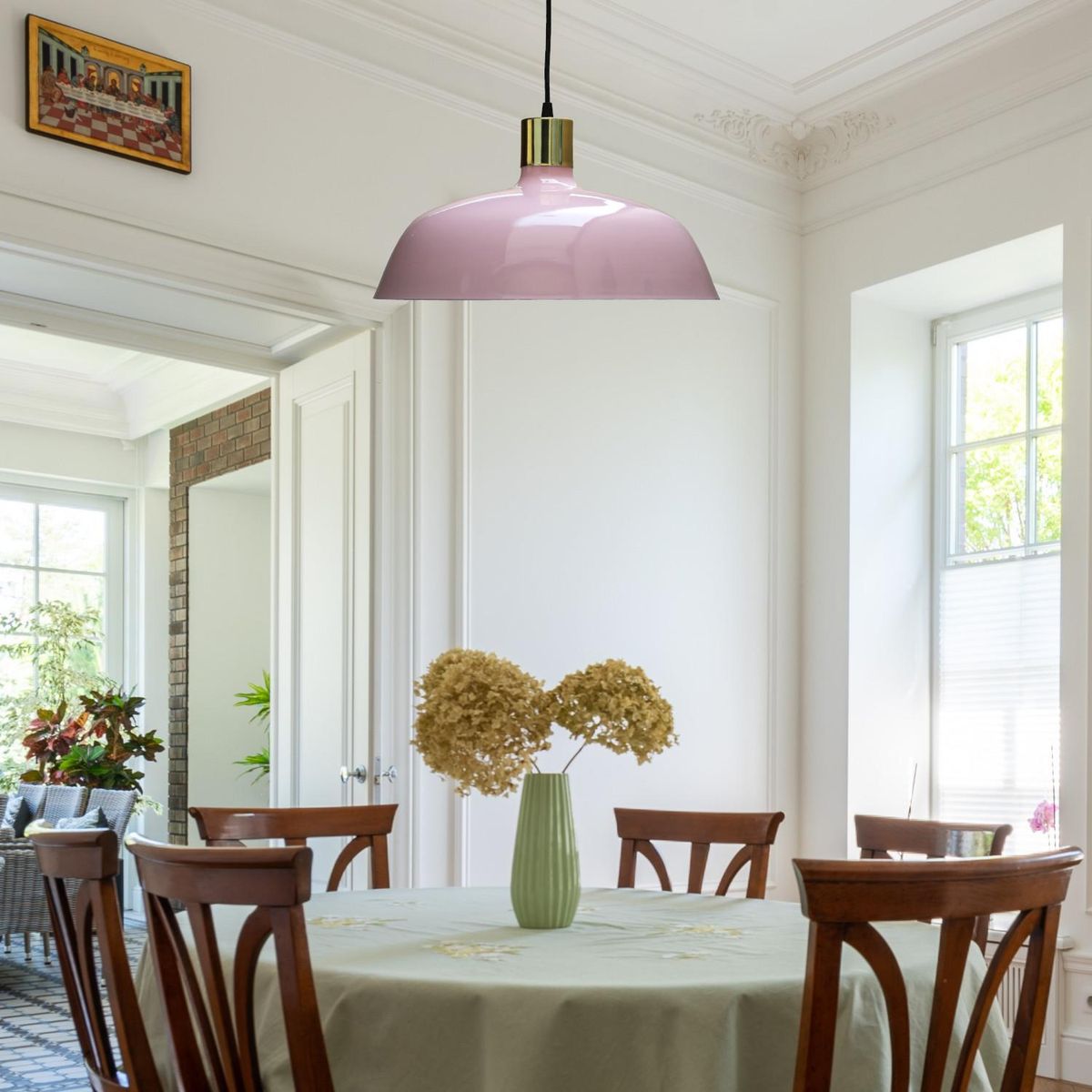 LA ROCHELLI - Lámpara colgante Turquía 1 luz rosada E27