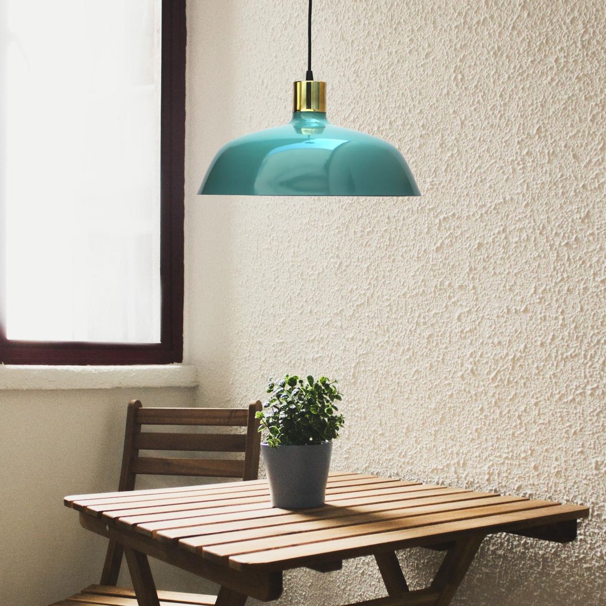 LA ROCHELLI - Lámpara colgante Turquía 1 luz turquoise E27