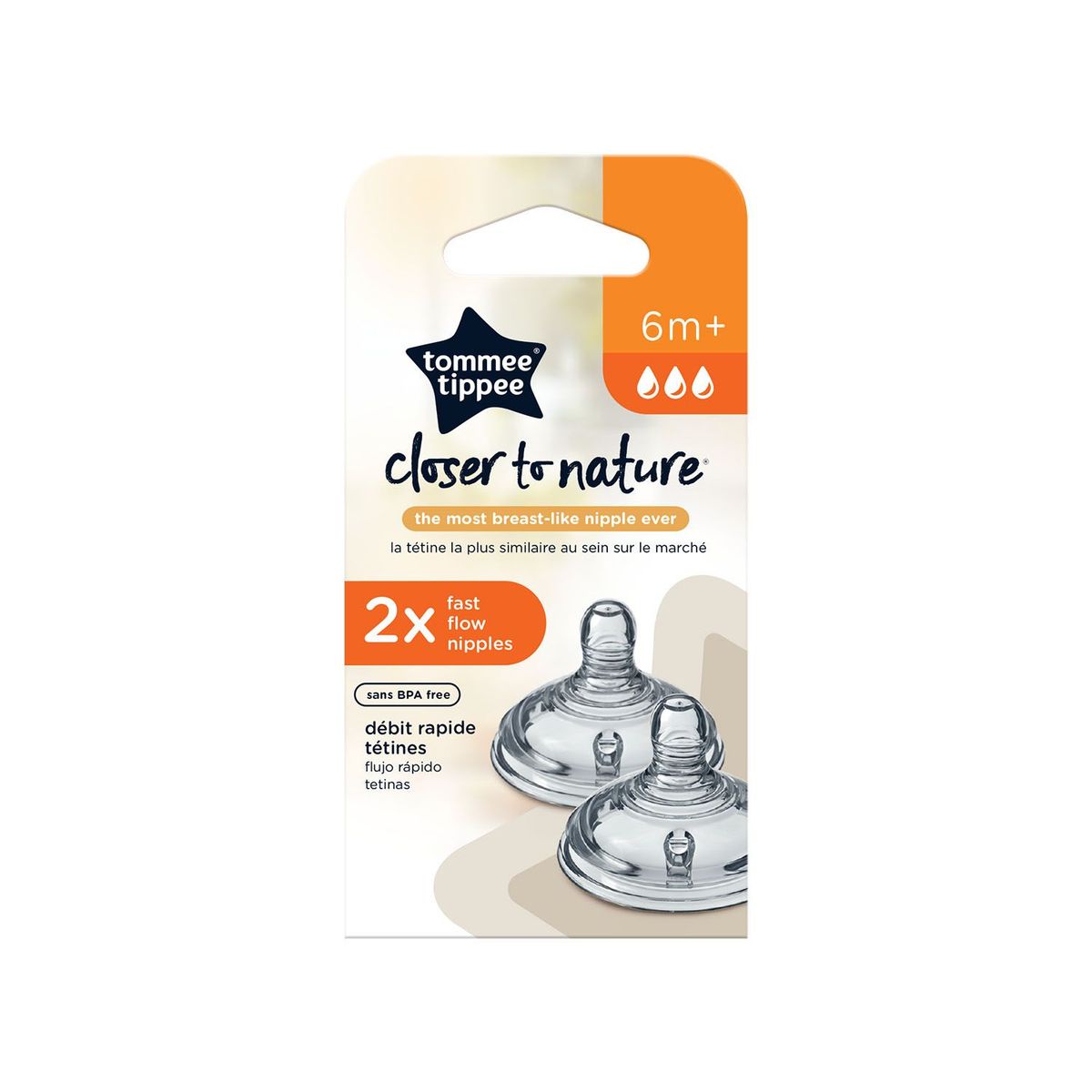 TOMMEE TIPPEE - Pack X2 Tetina Closer To Nature Flujo Rápido