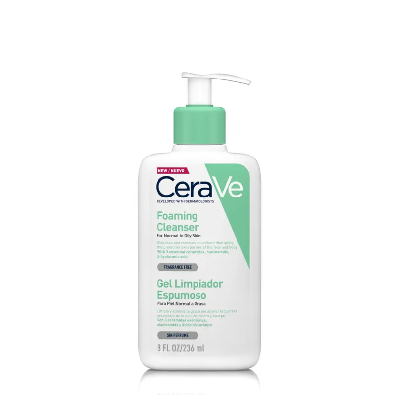 CERAVE - Gel Limpiador Espumoso Foaming Cleanser 236ml 