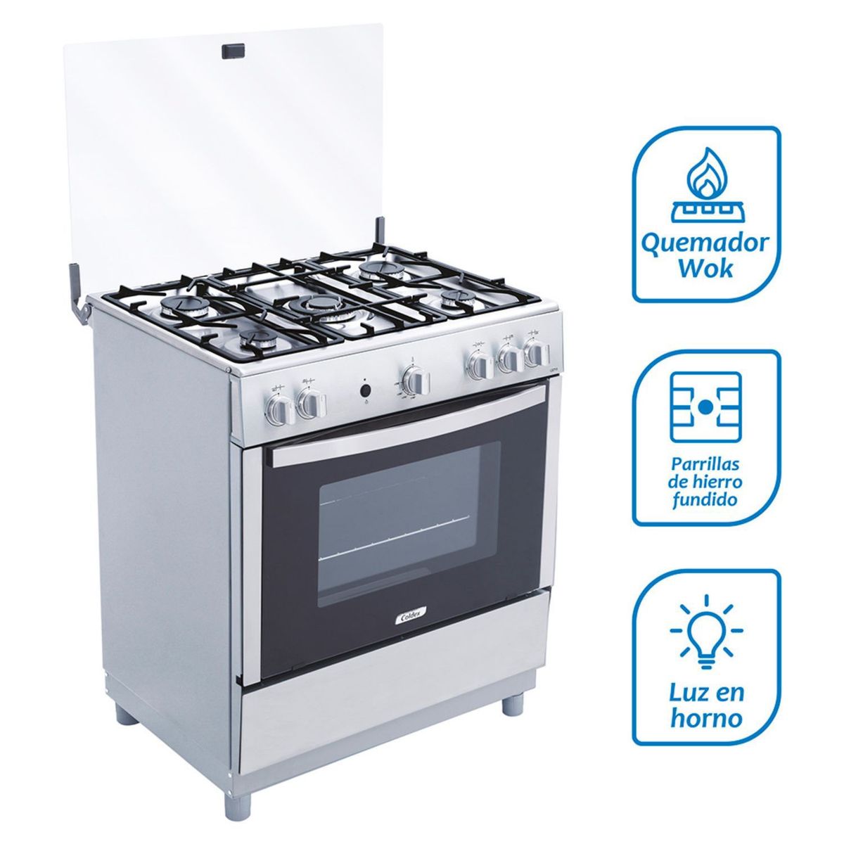 Coldex - Cocina 5 hornillas CX711 Inox