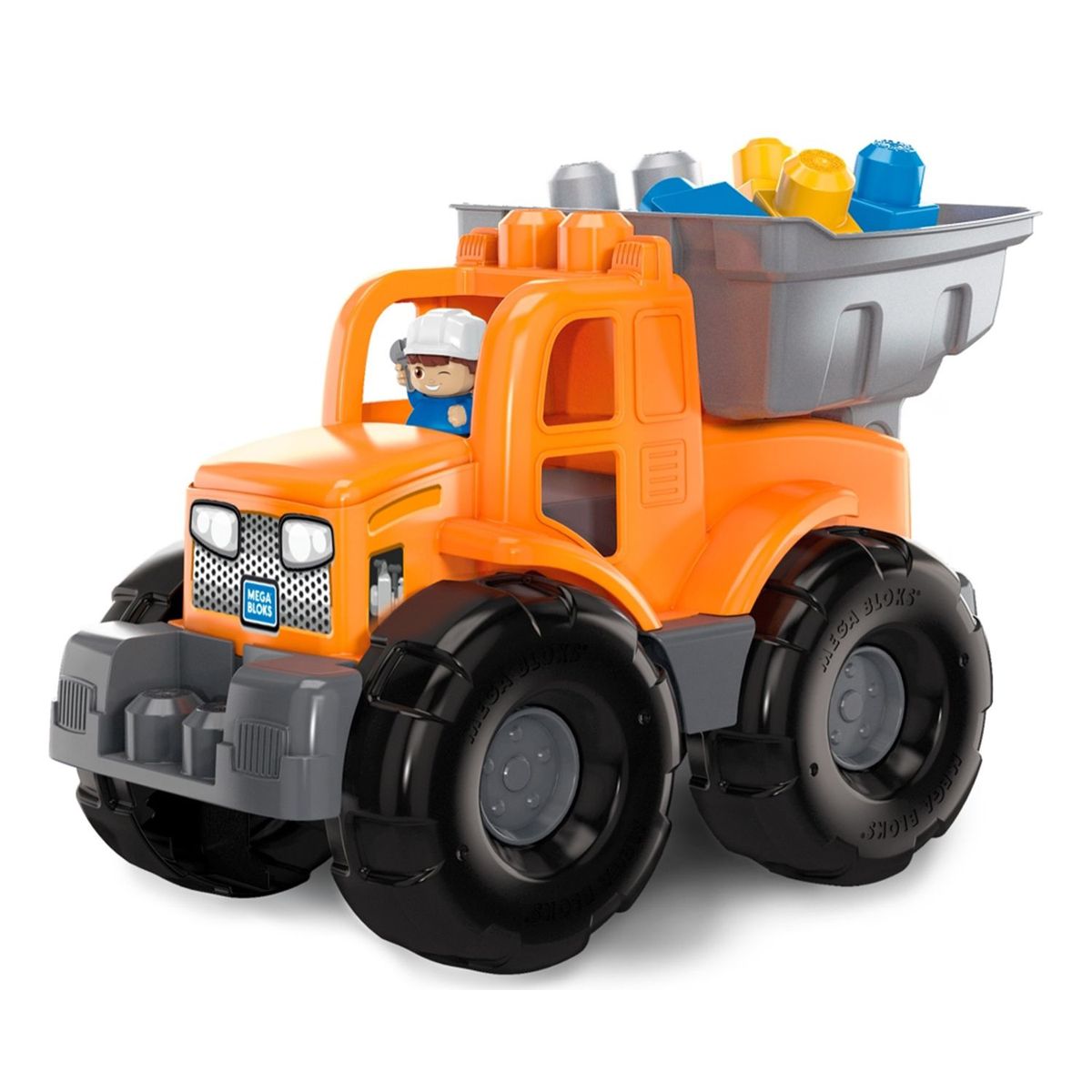 MEGA BLOKS - Camión Mega Bloks Volteo Transformable Naranja