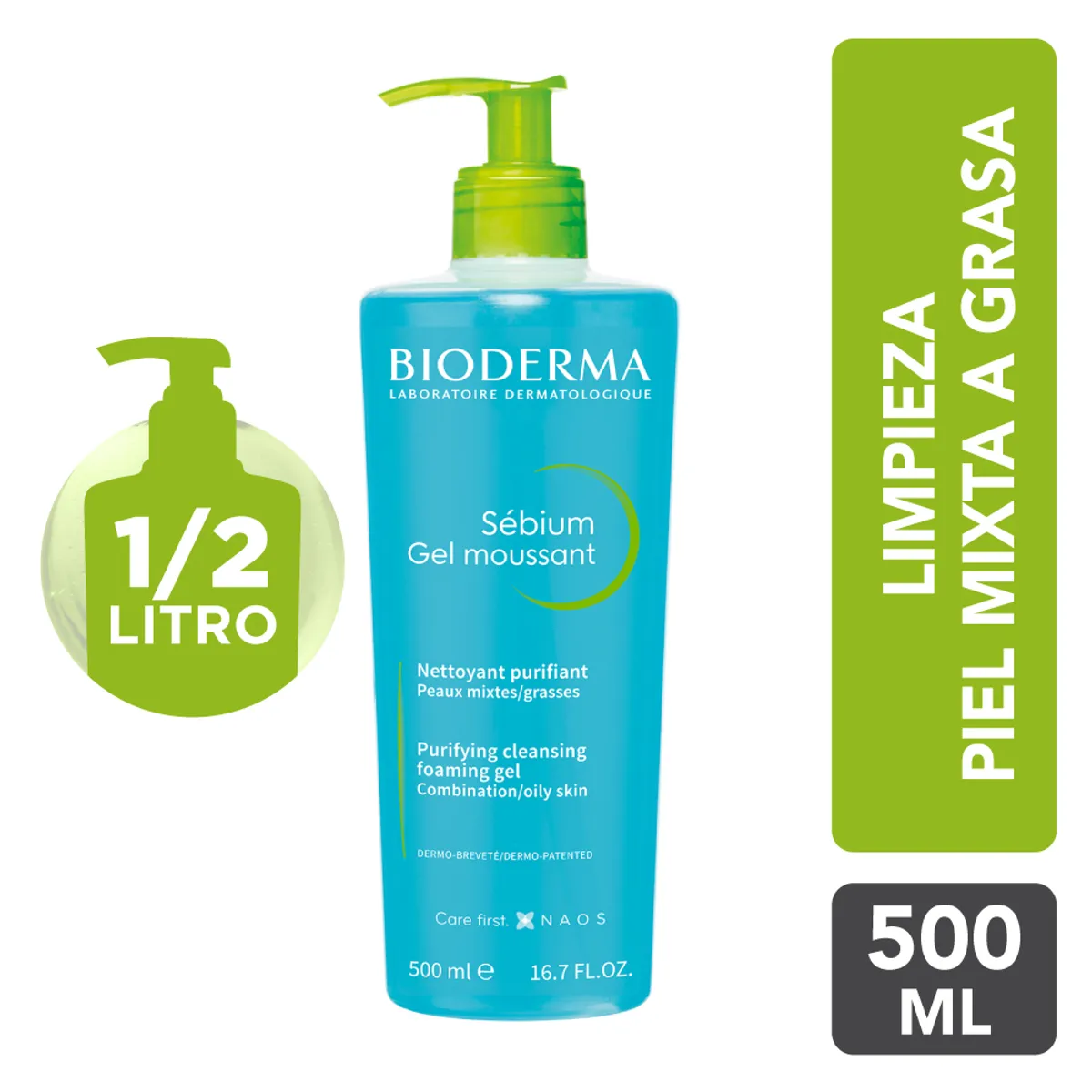 BIODERMA - Sebium Gel Moussant 500 ml.