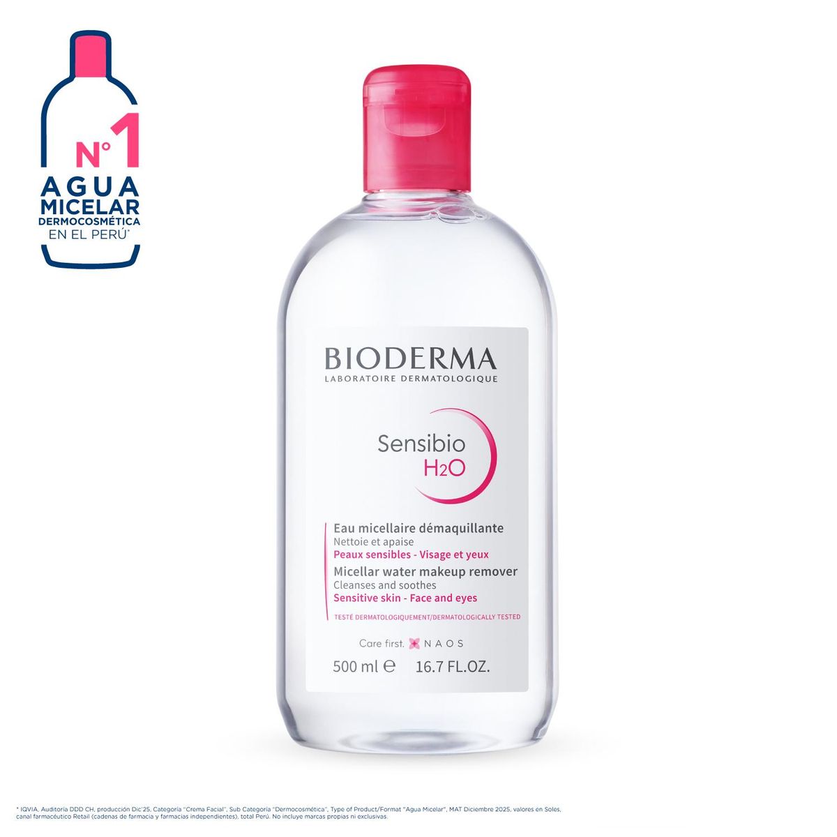 BIODERMA - Agua micelar Sensibio H2O 500 ml