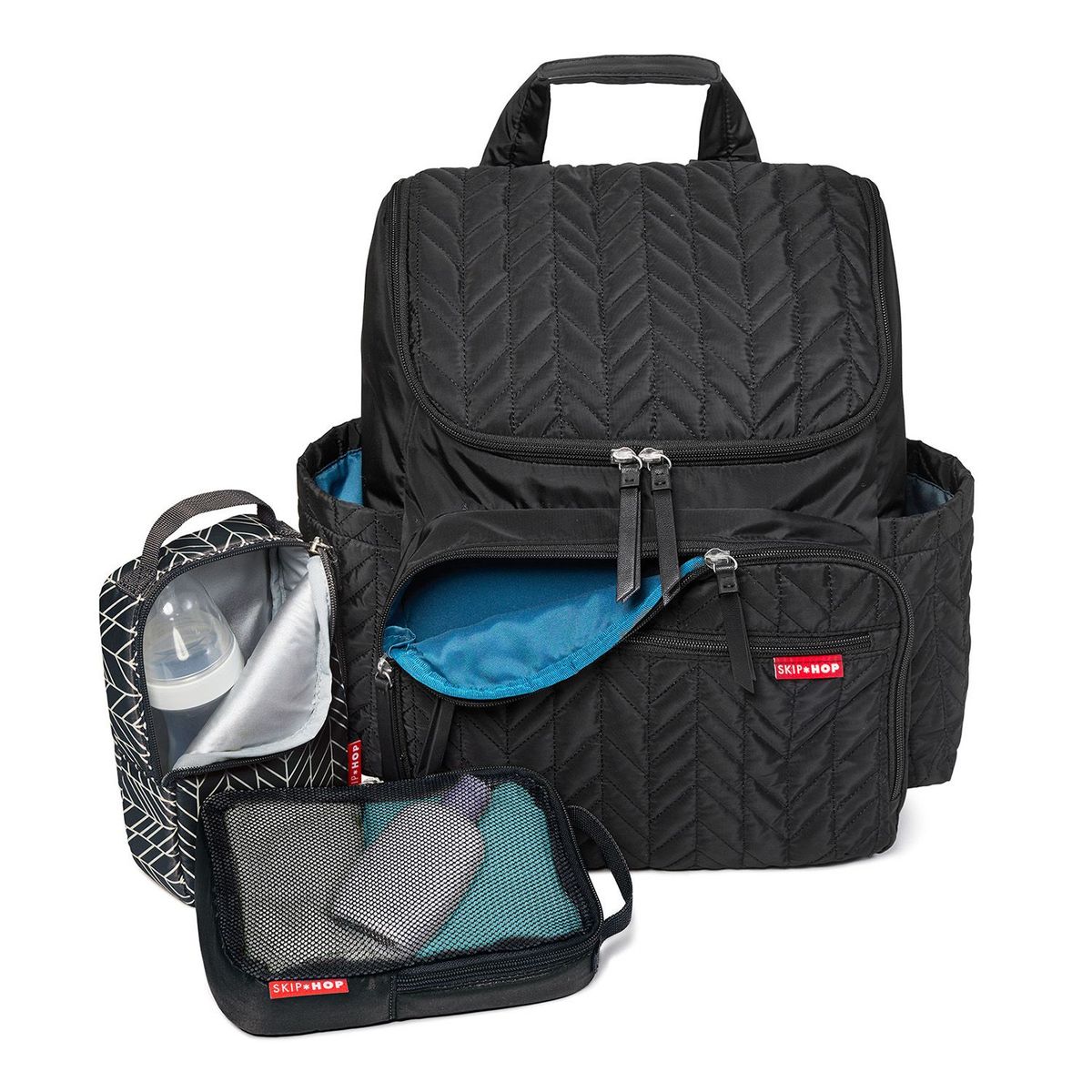 SKIP HOP - Bolso Pañalero con forma de Jet y Cambiador Negro 