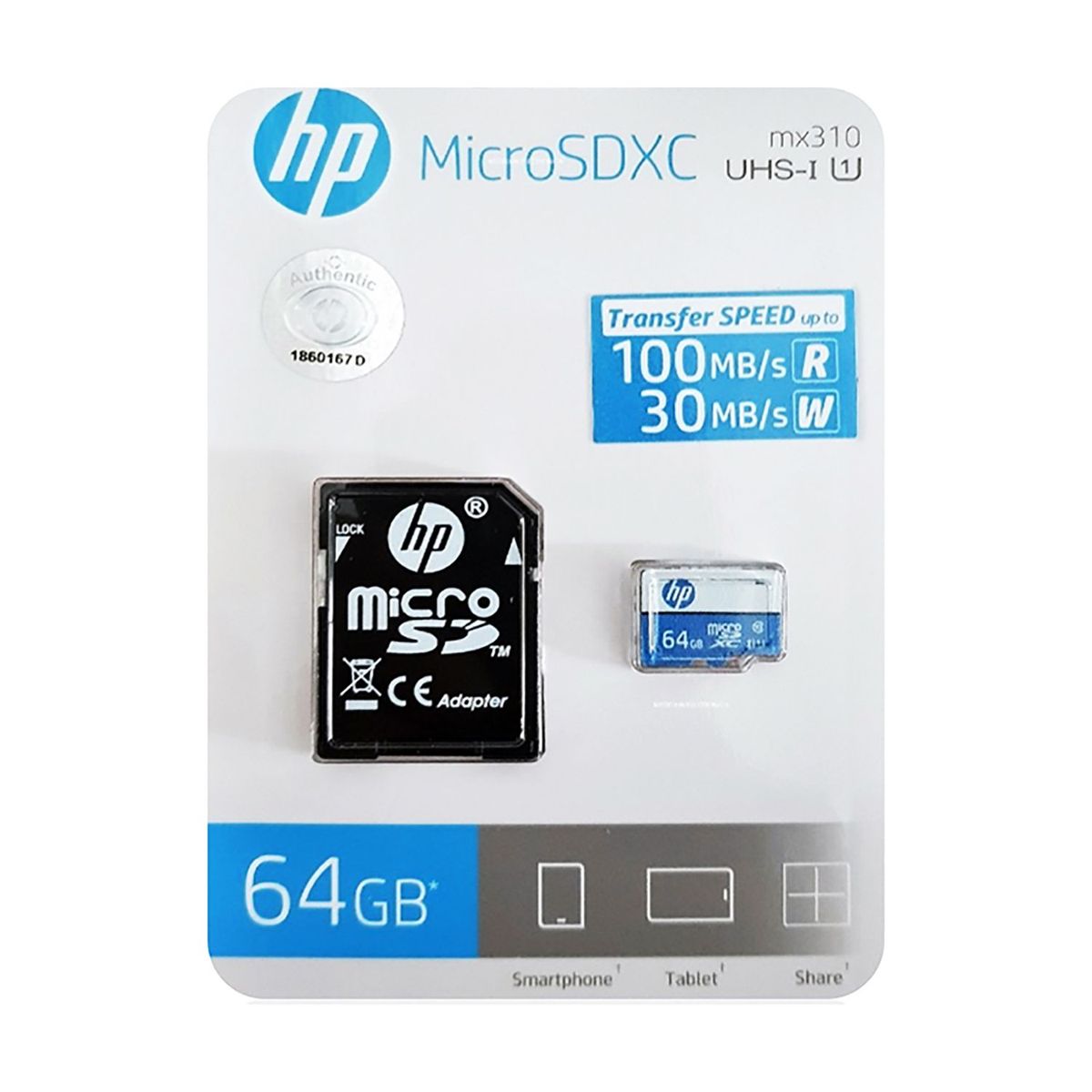 HP - Memoria Micro SD HP 64GB Clase 10 UHS-I 100Mbs