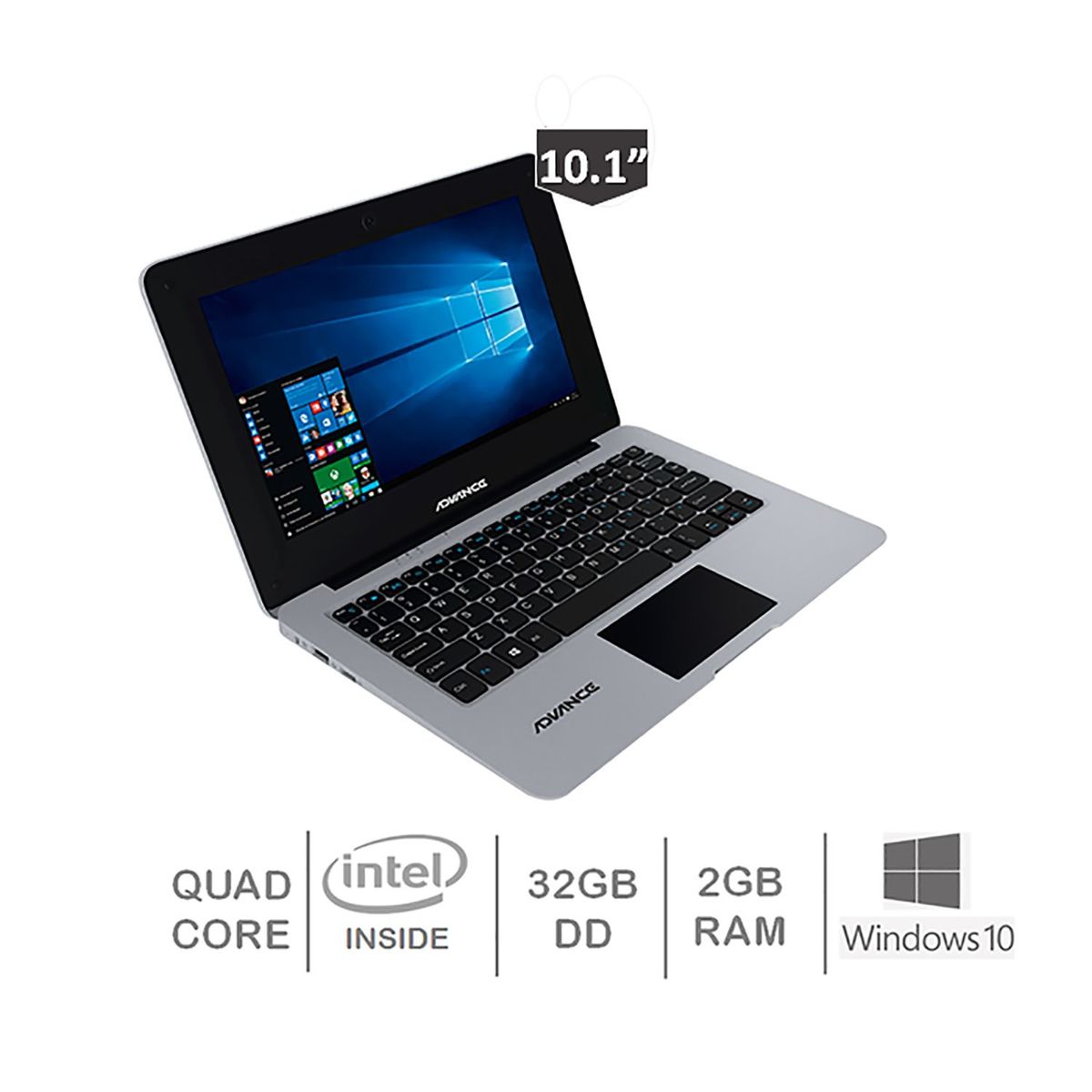 ADVANCE - Laptop Advance 10.1" HD Intel Atom 2GB 32GB Win10 Silver