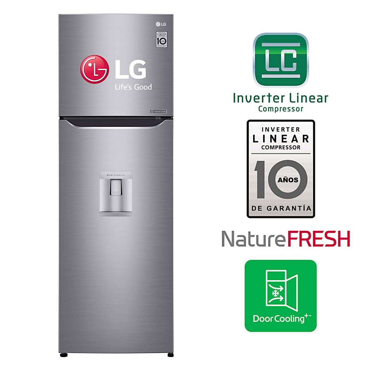LG - Refrigeradora No Frost 312 Lts LT32WPP Silver