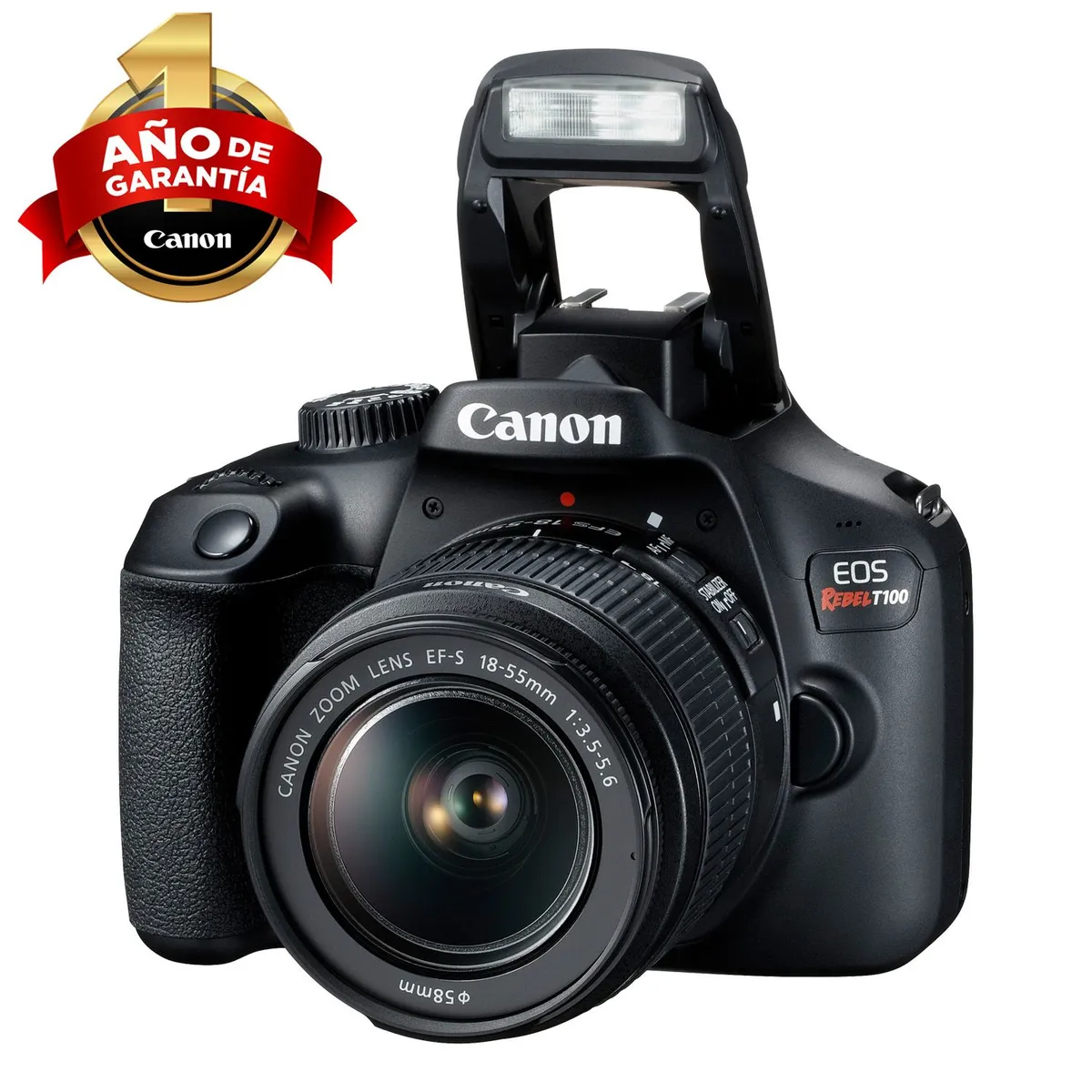 CANON - EOS REBEL T100 100 con Lente 18-55mm KIT