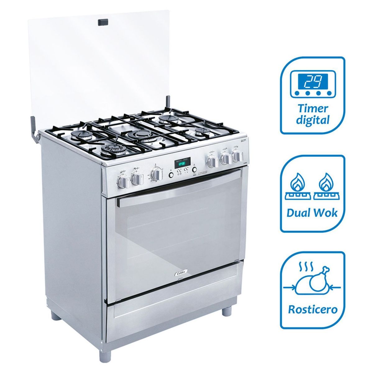 COLDEX - Cocina 5 hornillas CX781 Inox