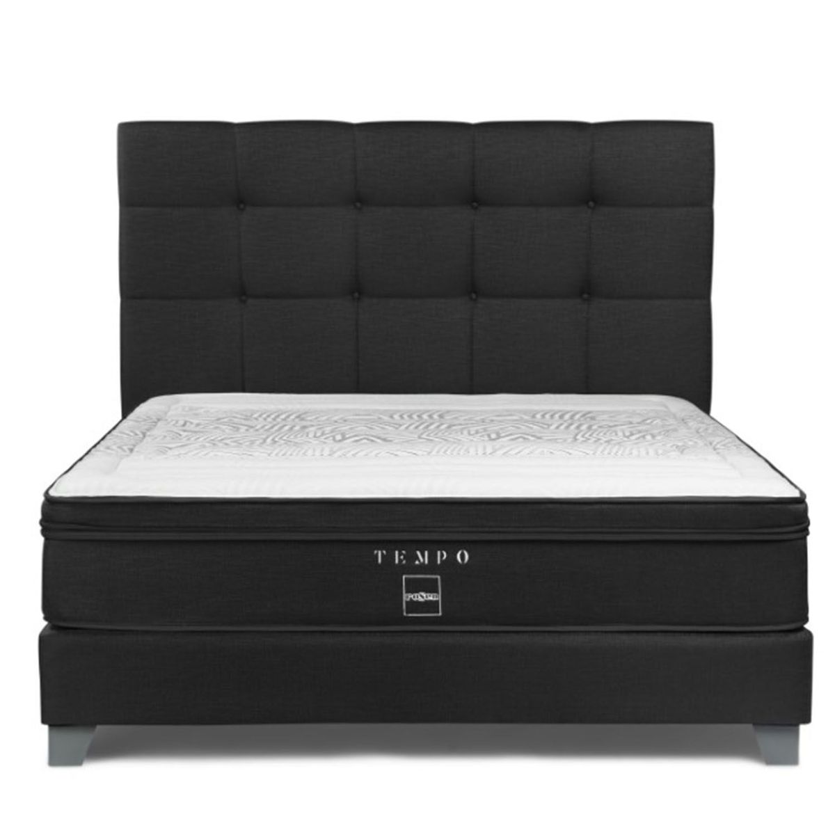 ROSEN - Dormitorio Tempo Issey Grafito Queen + 2 Almohadas