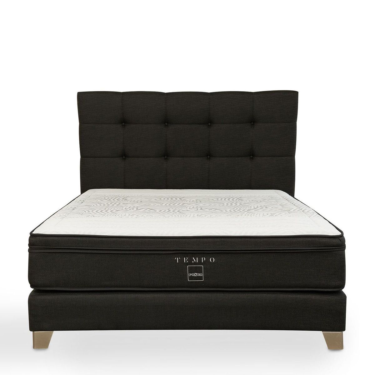 ROSEN - Dormitorio Tempo Issey Grafito Queen + 2 Almohadas