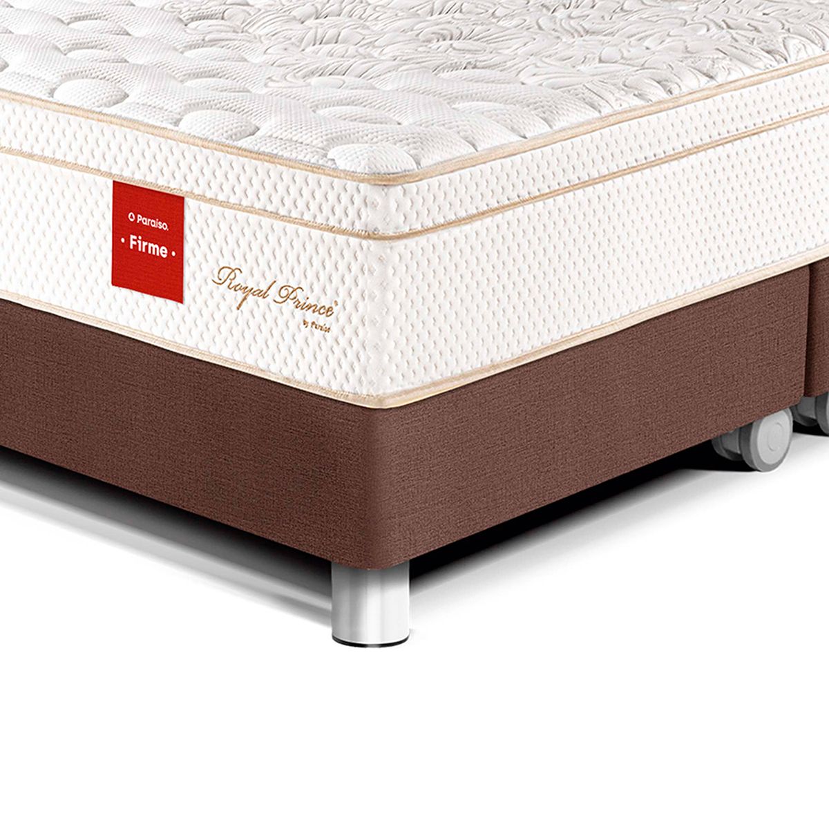 PARAISO - Cama Box Tarima Royal Prince Firme Queen + 2 Almohadas Viscoelásticas + Protector