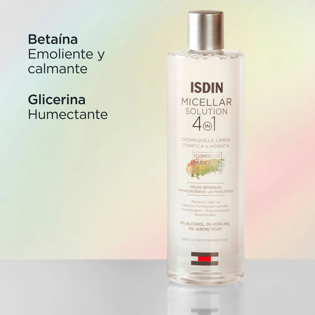 ISDIN - ISDIN Micellar Solution 400ML - Agua micelar 4 en 1: desmaquilla, limpia, tonifica e hidrata