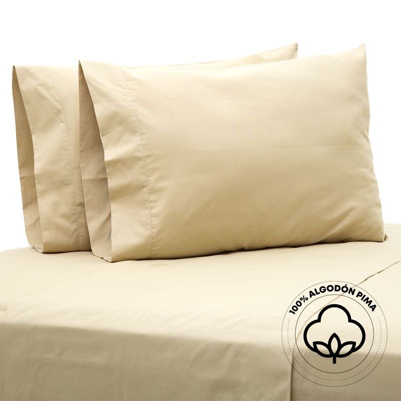 PERU PIMA - Juego de Sábanas Lisas 100% Algodón 144 Hilos