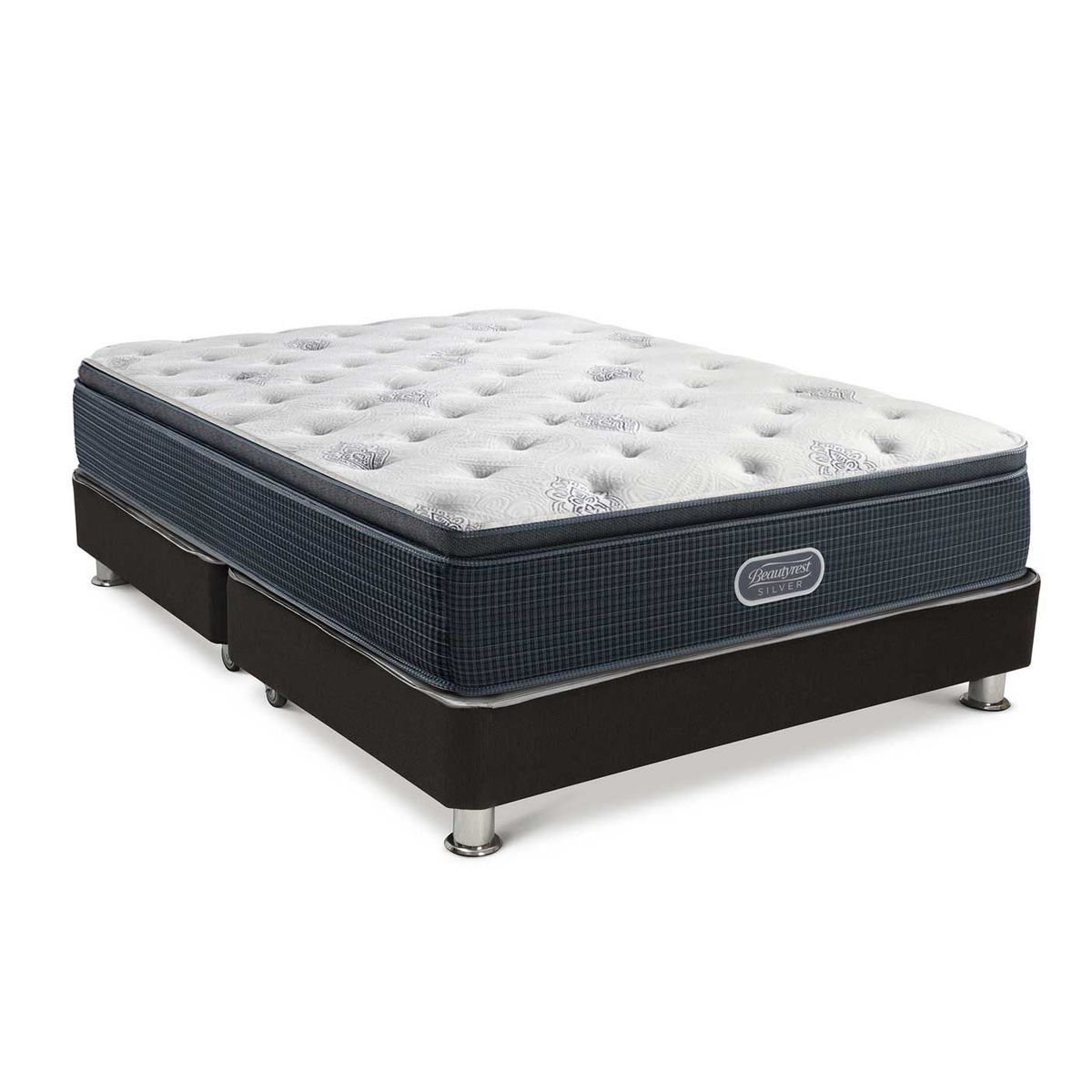BEAUTYREST SIMMONS - Cama Box Tarima Silver Pt Queen + 2 Almohadas