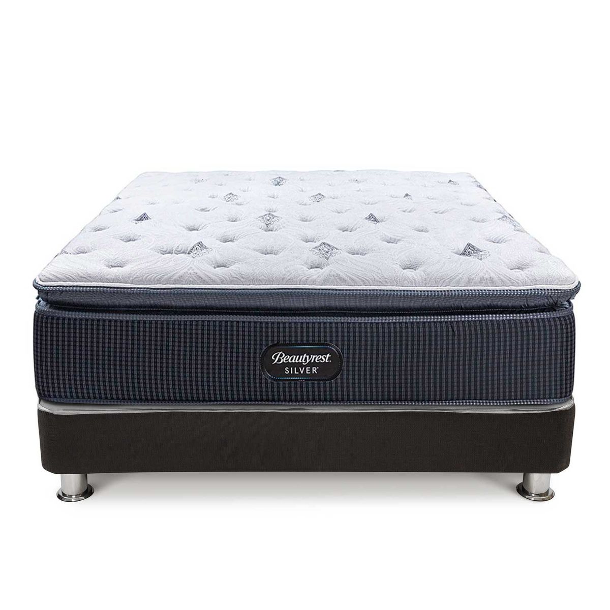 BEAUTYREST SIMMONS - Cama Box Tarima Silver Pt Queen + 2 Almohadas