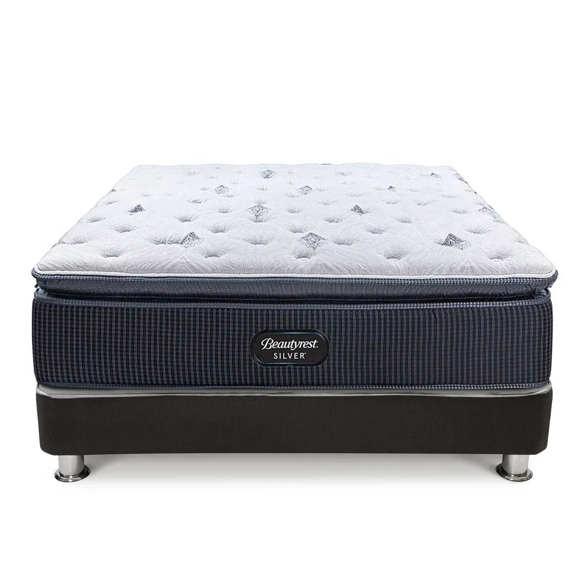 BEAUTYREST SIMMONS - Cama Box Tarima Silver Pt King + 2 Almohadas