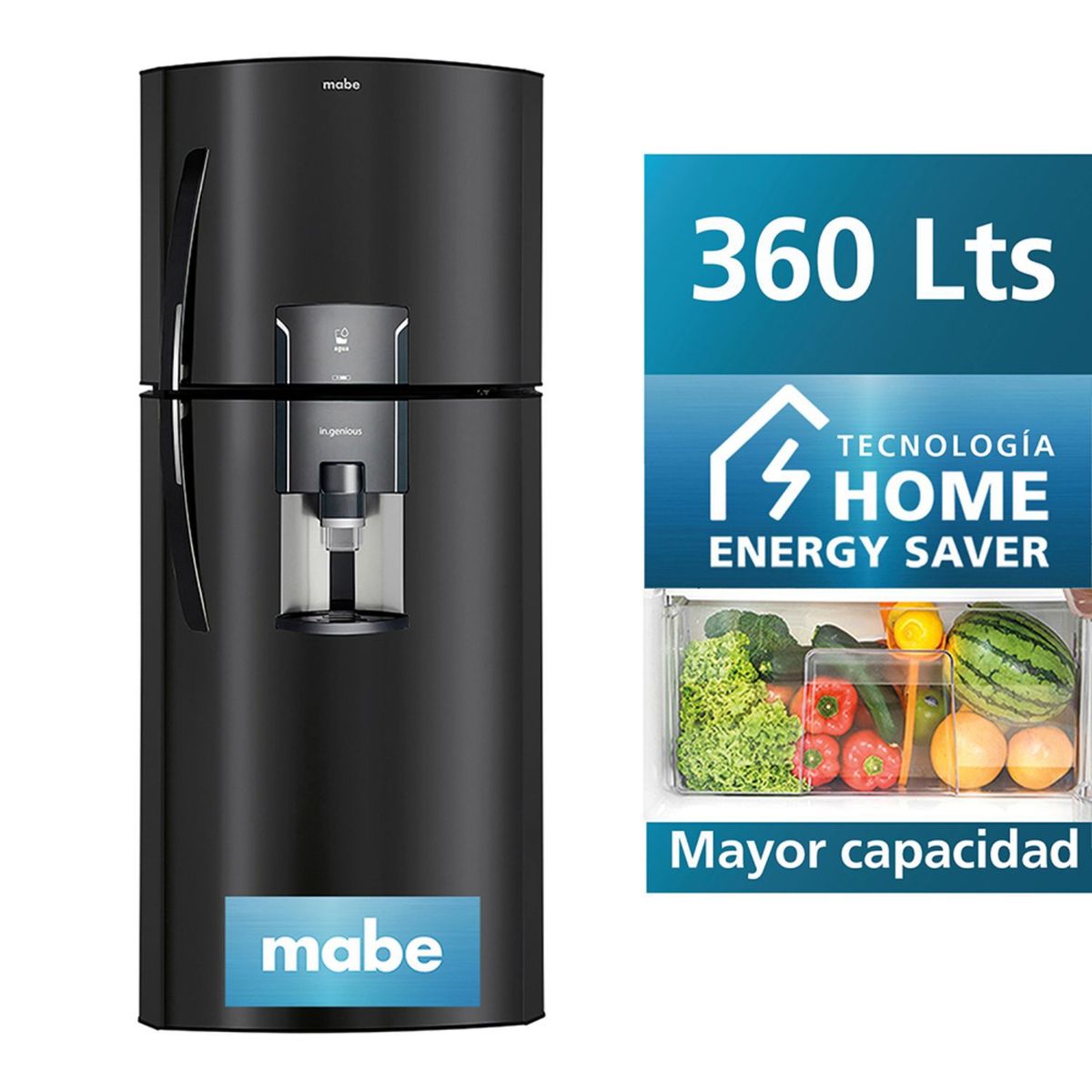 MABE - Refrigeradora Mabe No Frost 360L  BLACK STEEL