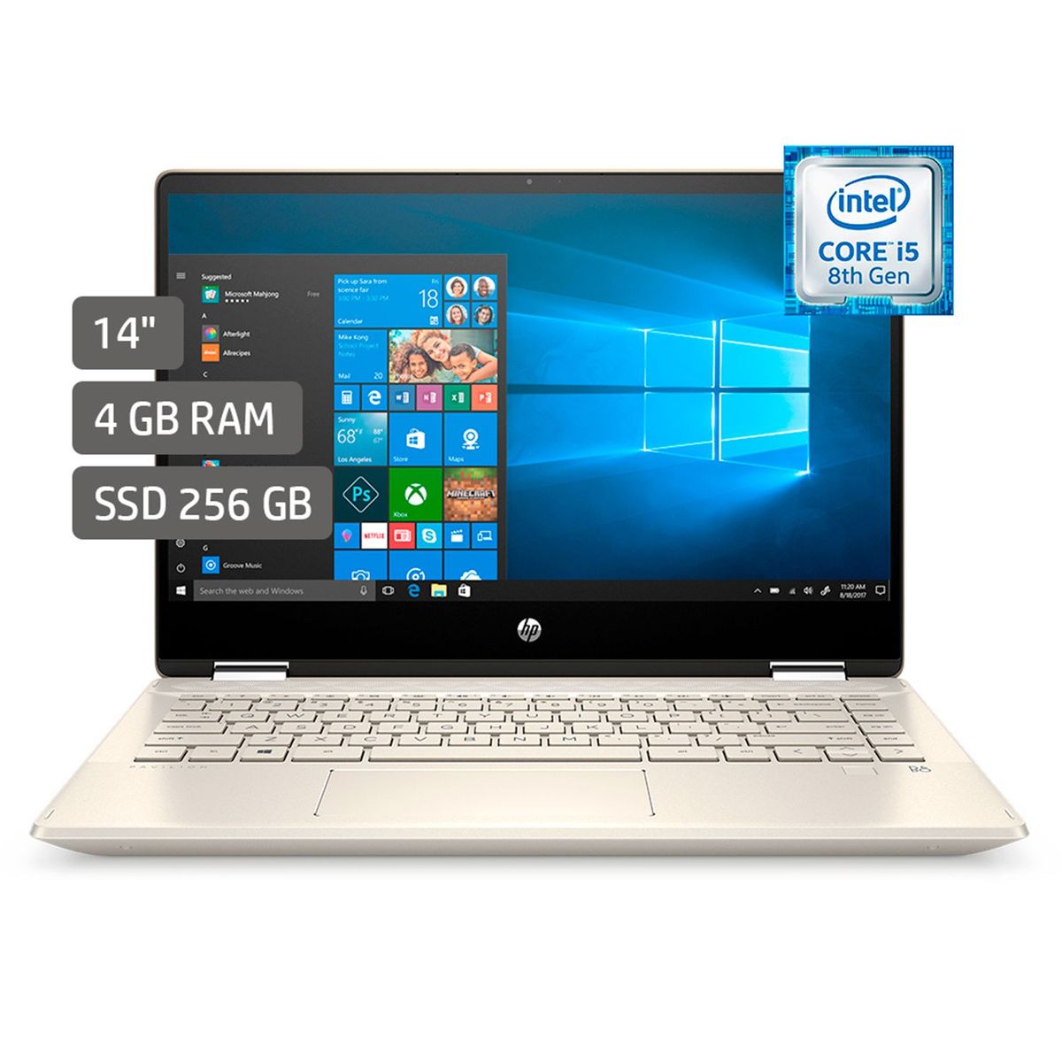 DELL - HP Pavilion x360 14-dh0001la Intel Core i5-8265U 4GB 256GB SSD 14,0"