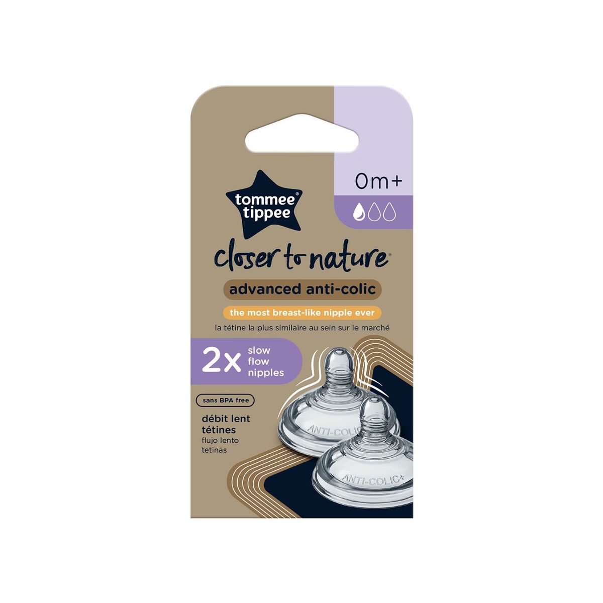 TOMMEE TIPPEE - Pack x2 Tetina Anticólico Avanzado Flujo Lento