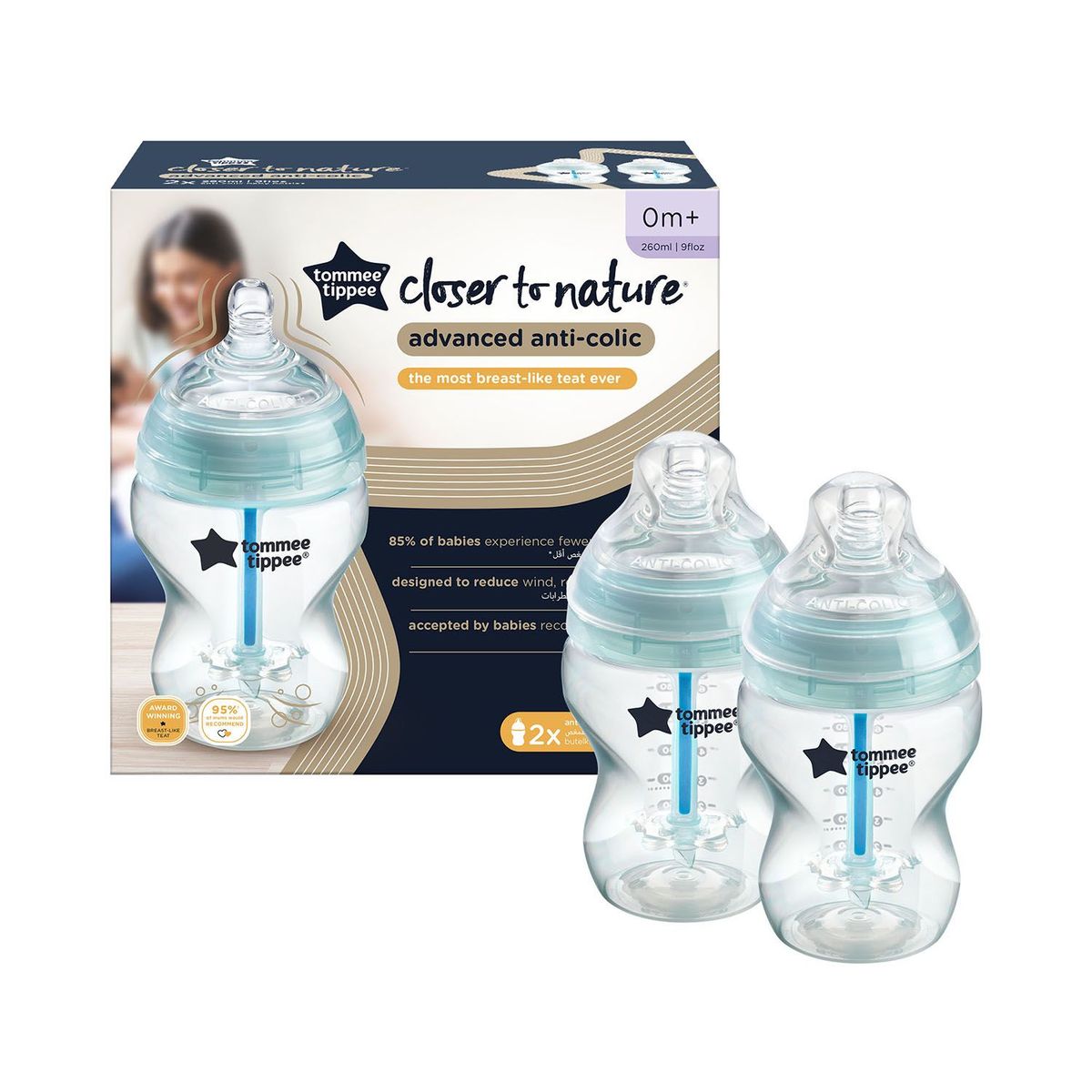 TOMMEE TIPPEE - Pack x2 Biberon Anticólico Avanzado 9 Oz