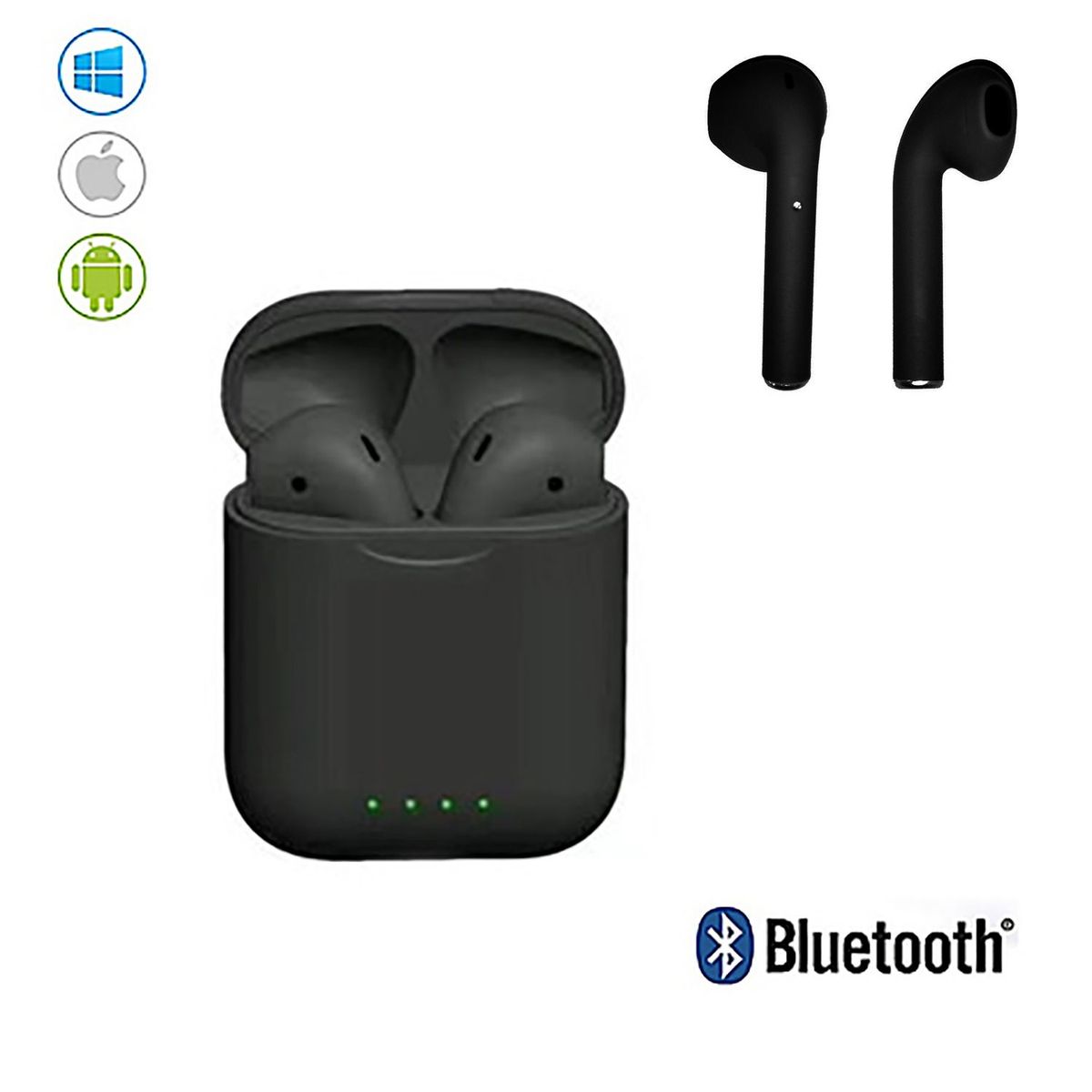 STEC - Audífonos Bluetooth Inalambricos I88 Tws C/Carga Portatil - Black