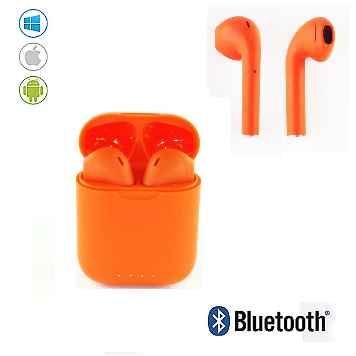 STEC - Audífonos Bluetooth Inalambricos I88 Tws C/Carga Portatil - Red Ora