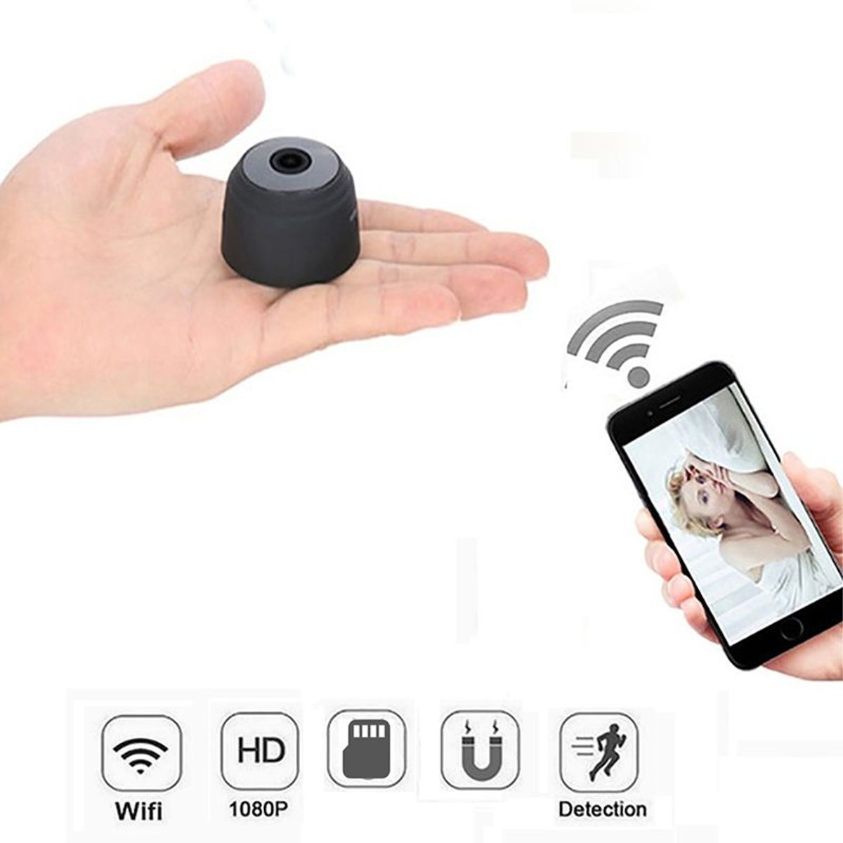 STEC - Mini Camara de Seguridad Circular - Magnetica HYF A9