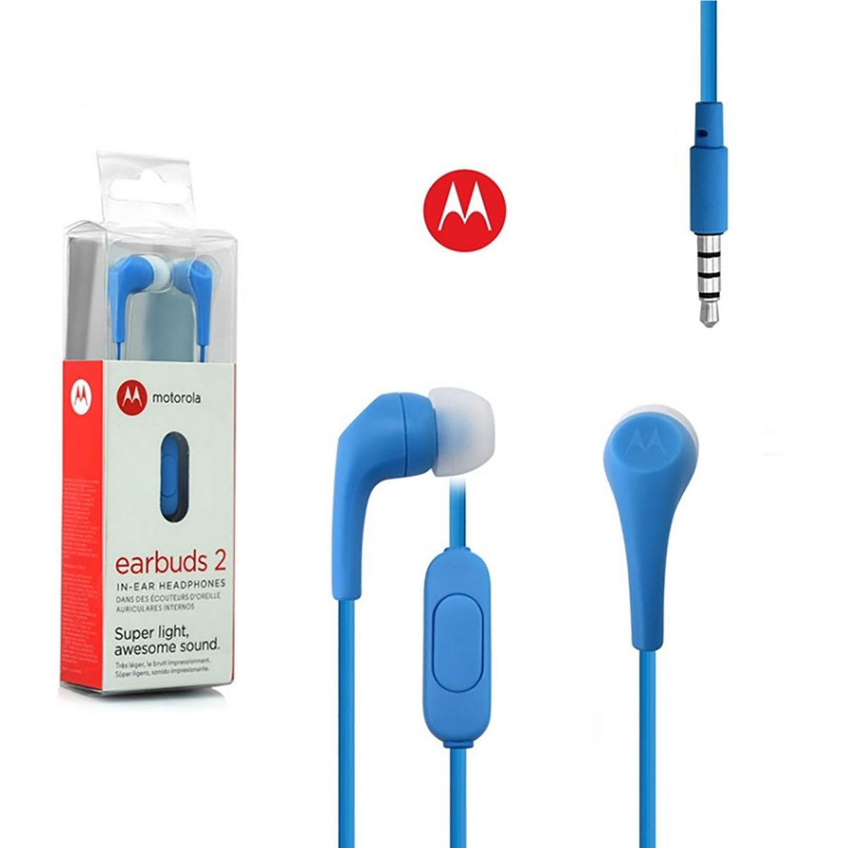 MOTOROLA - Audífonos Earbuds 2 C/Micro Azul Motorola