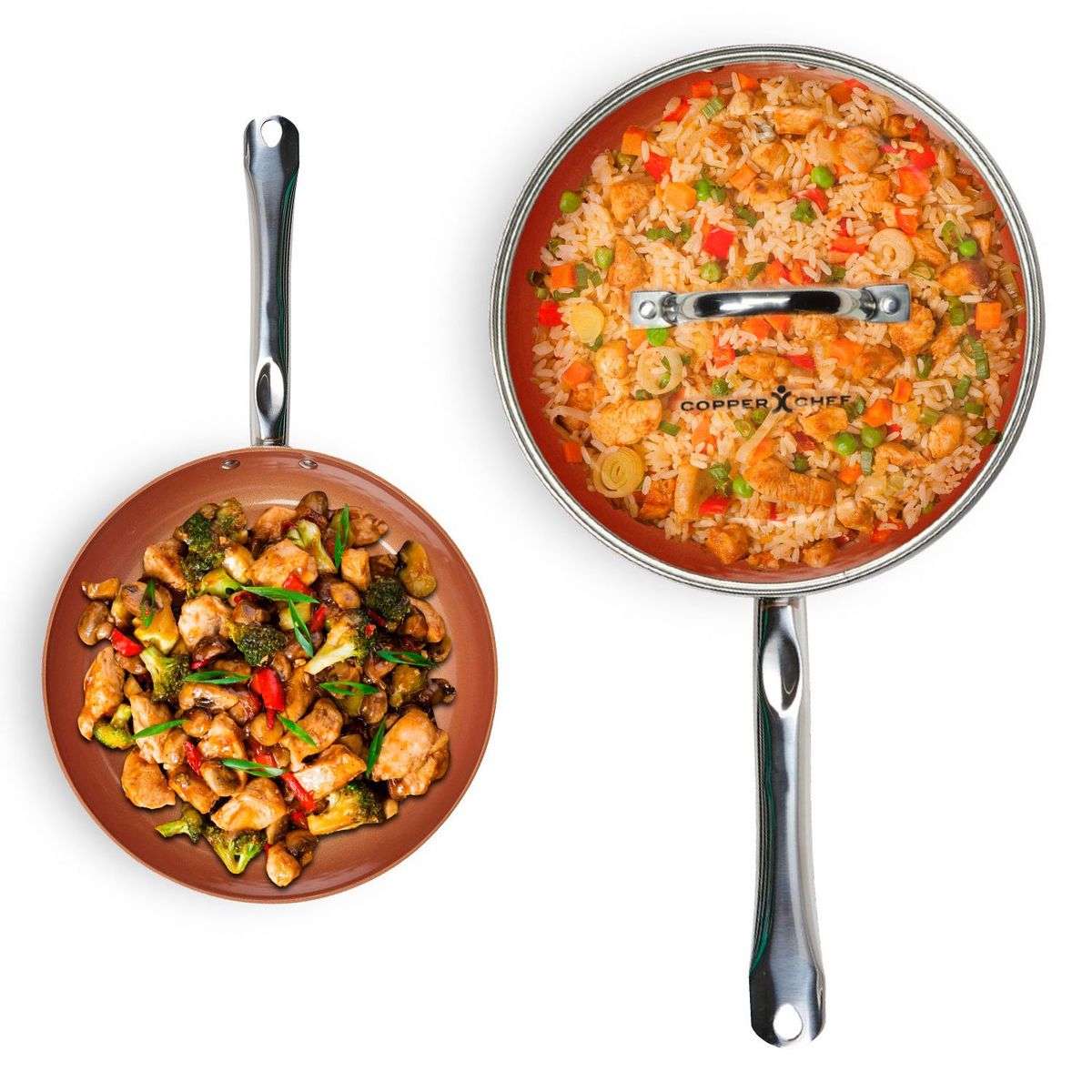 QUALITY PRODUCTS - Copper Chef - Set de Sartenes antiadherentes con Cerami-Tech 