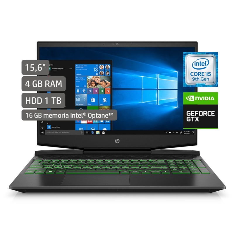 DELL - Laptop Gamer HP Pavilion 15¿ Core i5 9vna Gen 4GB RAM + 16GB Optane 1TB + 3GB Video Nvidia GeForce GTX 1050 15-dk0003la