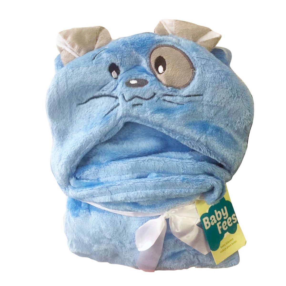 BABY FEES - Manta Polar Con Capucha Gatito Azul