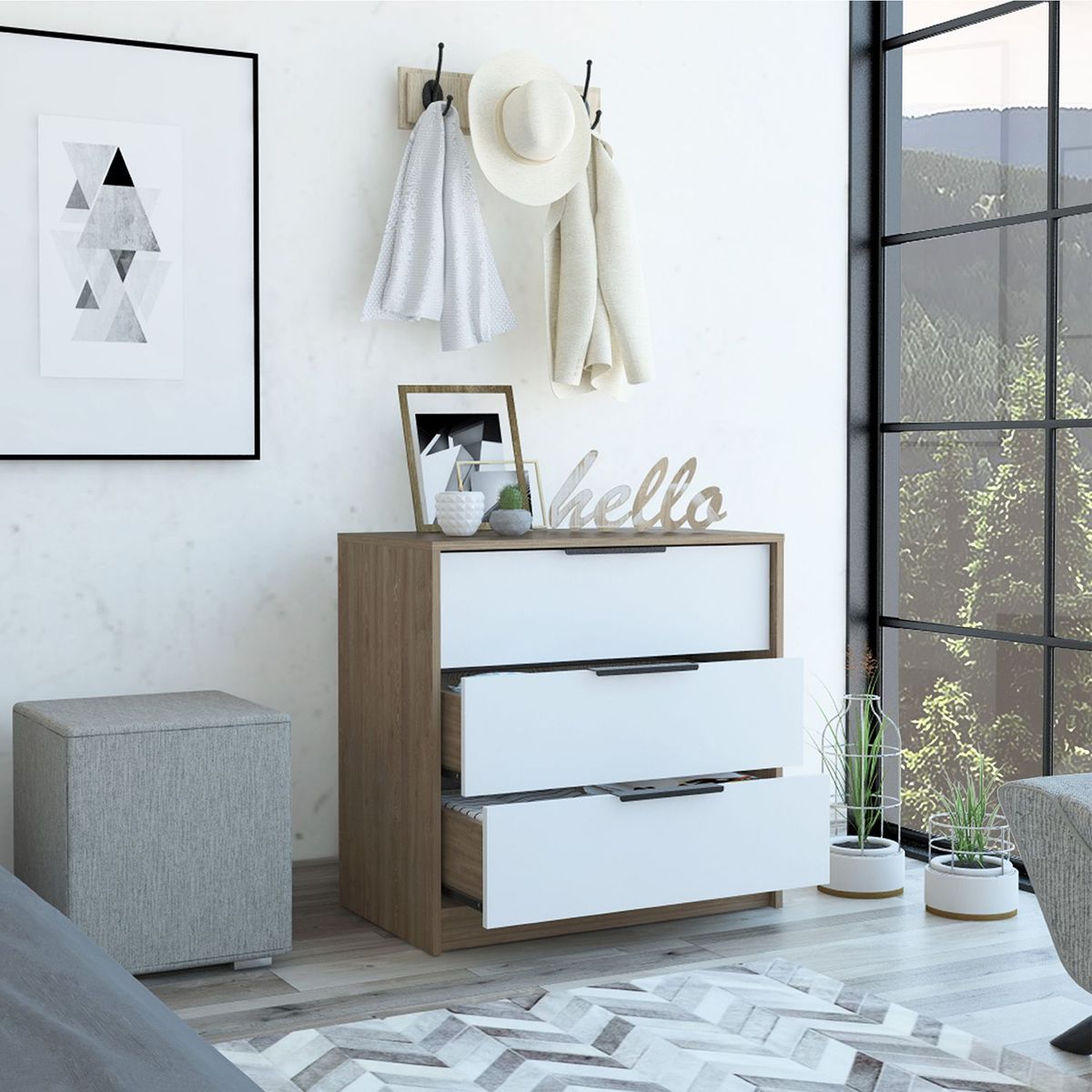 TUHOME - Cómoda Kaia 3 Cajones