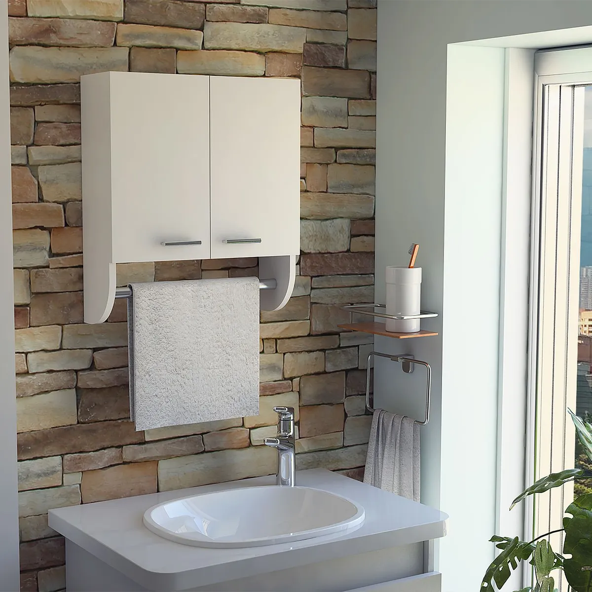 TUHOME - Mueble de Baño Botiquín Blanco