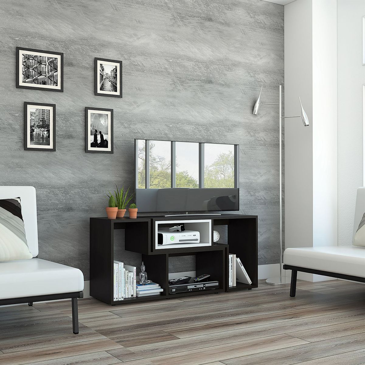 TUHOME - Mesa de TV 40" Extensible Beijing