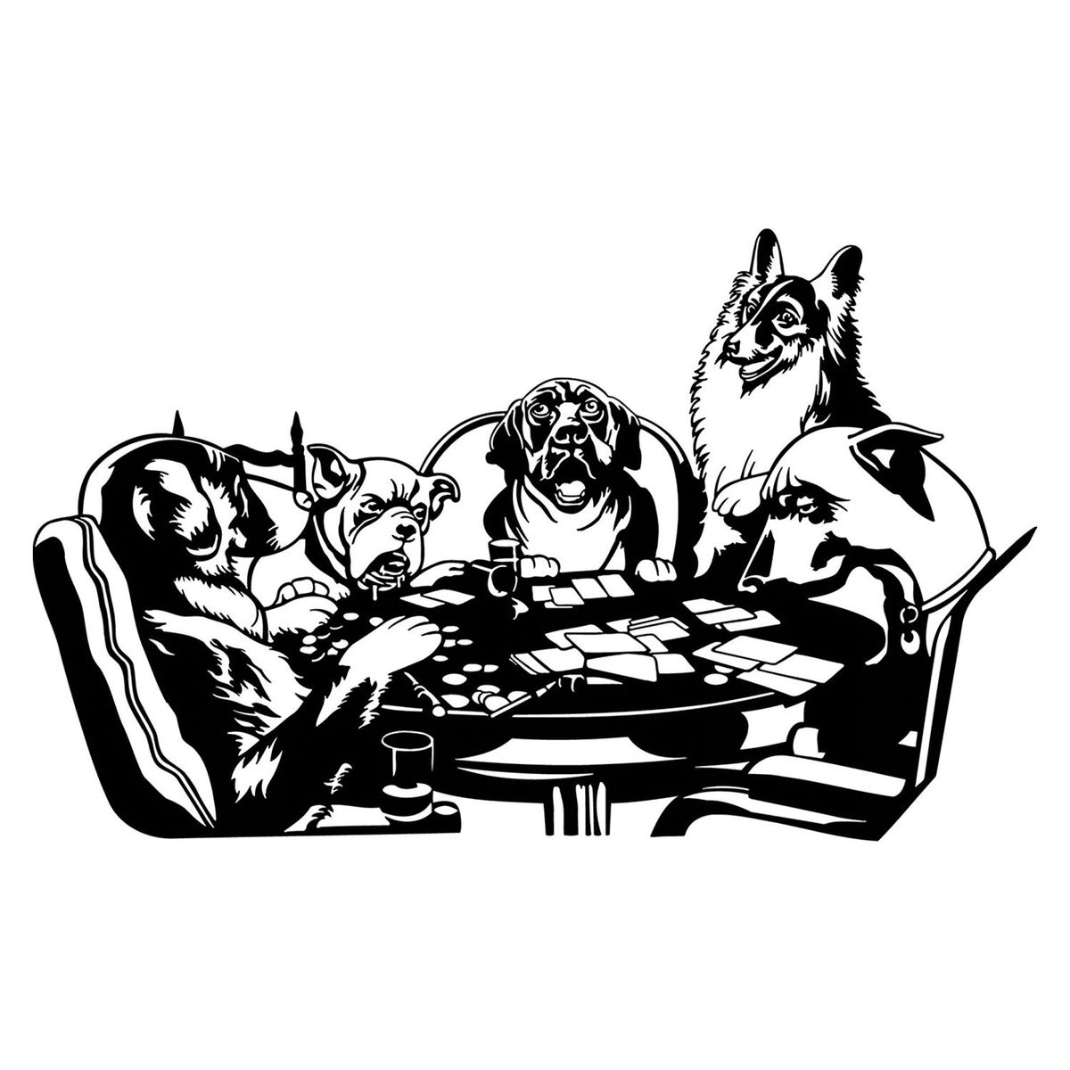 STICKART - Vinil Perros Jugando Póker
