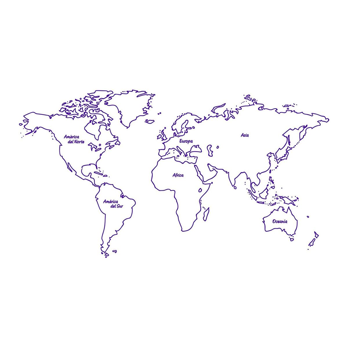 STICKART - Vinil Mapamundi Continentes