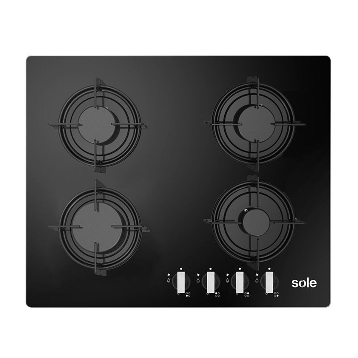 SOLE - Encimera Sole Vidrio Templado 60 Cm 4 Hornillas
