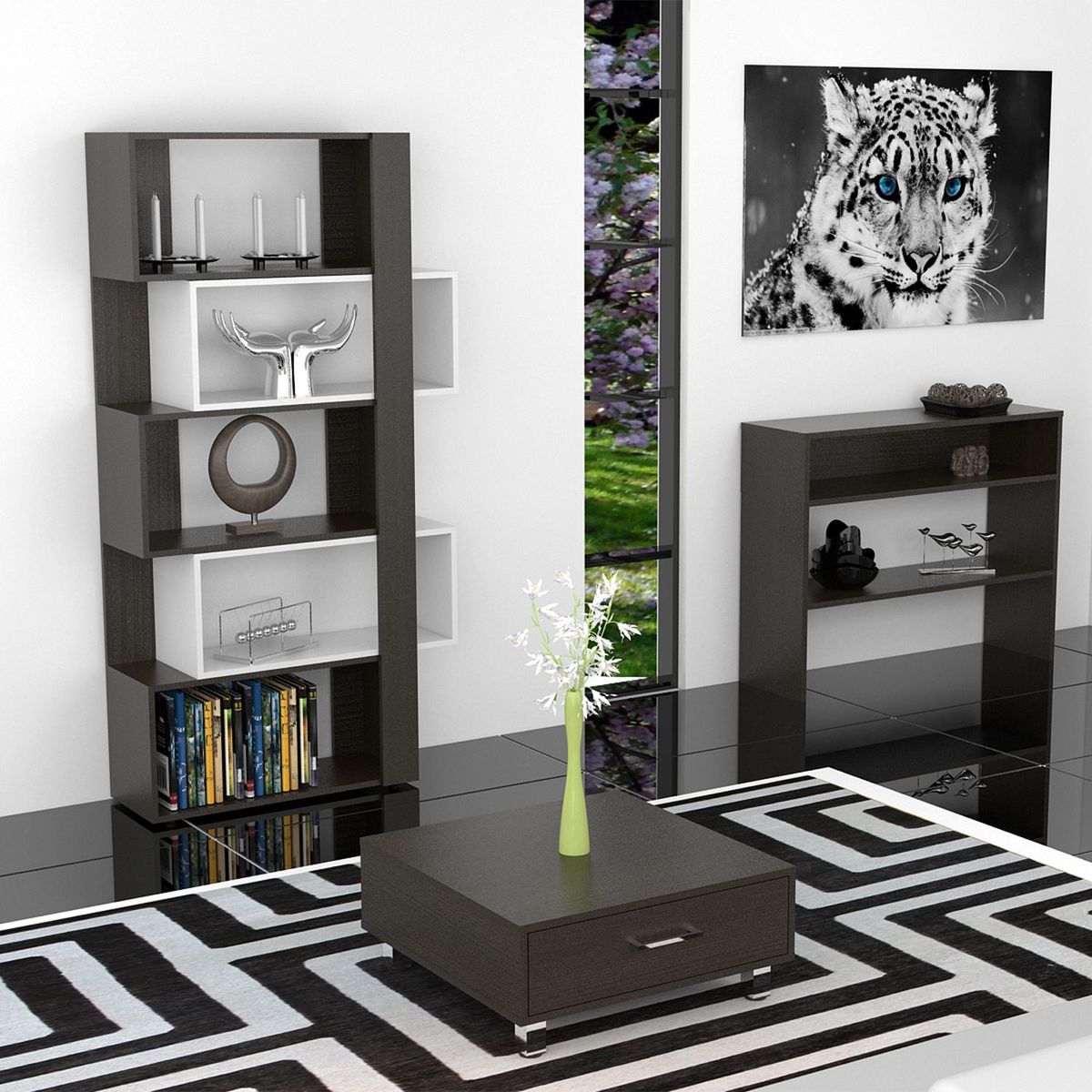 TUHOME -  Biblioteca Cubo + Arrimo + Mesa de Centro