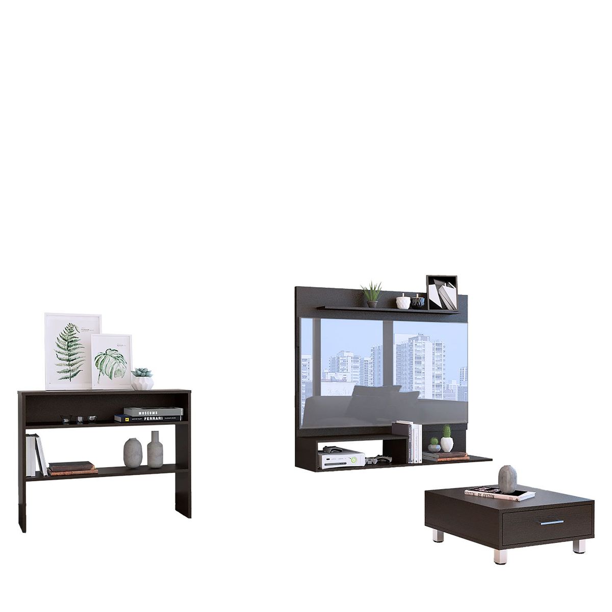 TUHOME - Panel TV 55" + Arrimo + Mesa de Centro