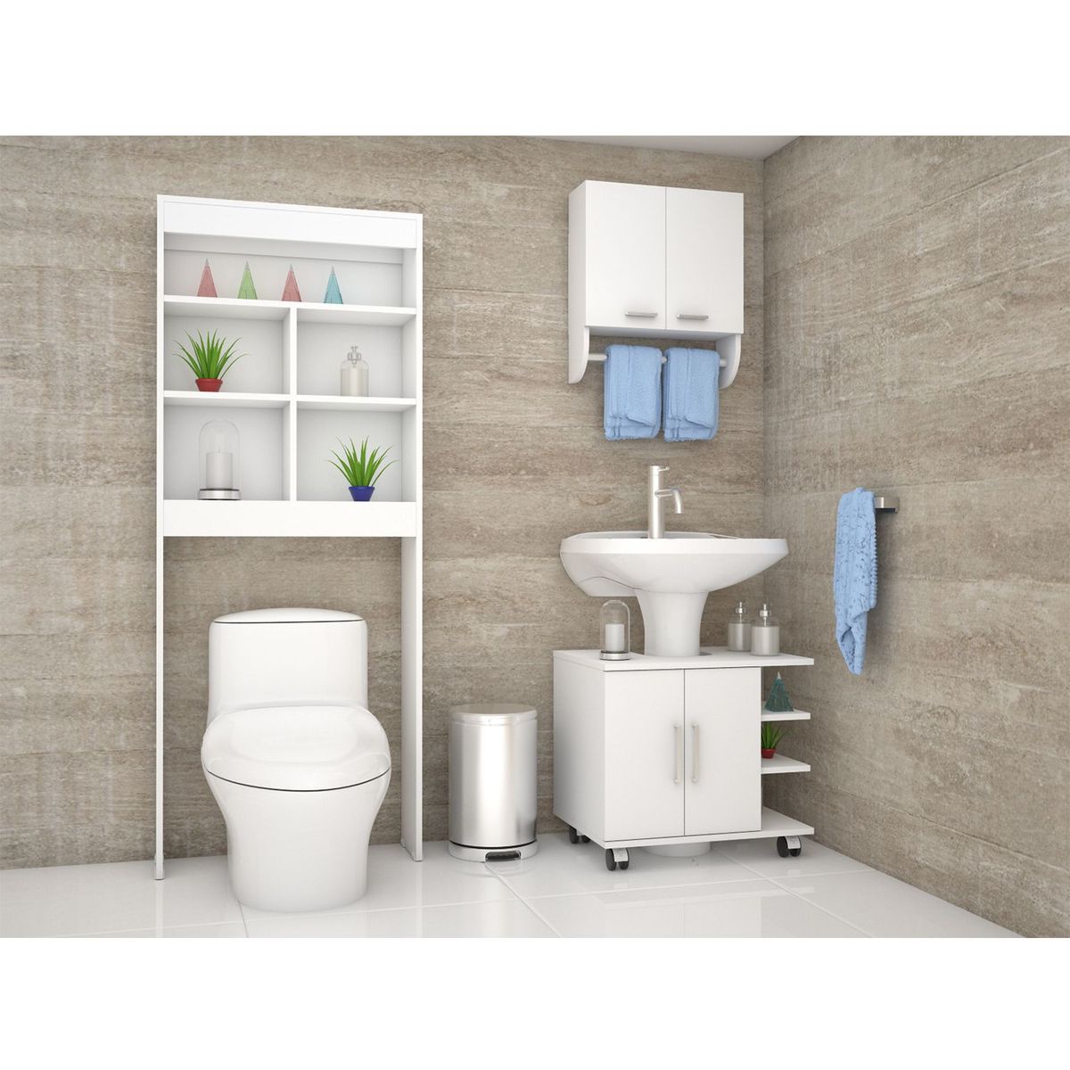 TUHOME - Combo: Mueble Bath 55, Mueble Bath 20 y Botiquin Bath 28