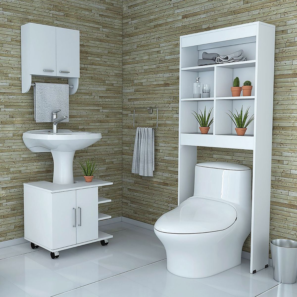 TUHOME - Combo: Mueble Bath 55, Mueble Bath 20 y Botiquin Bath 28