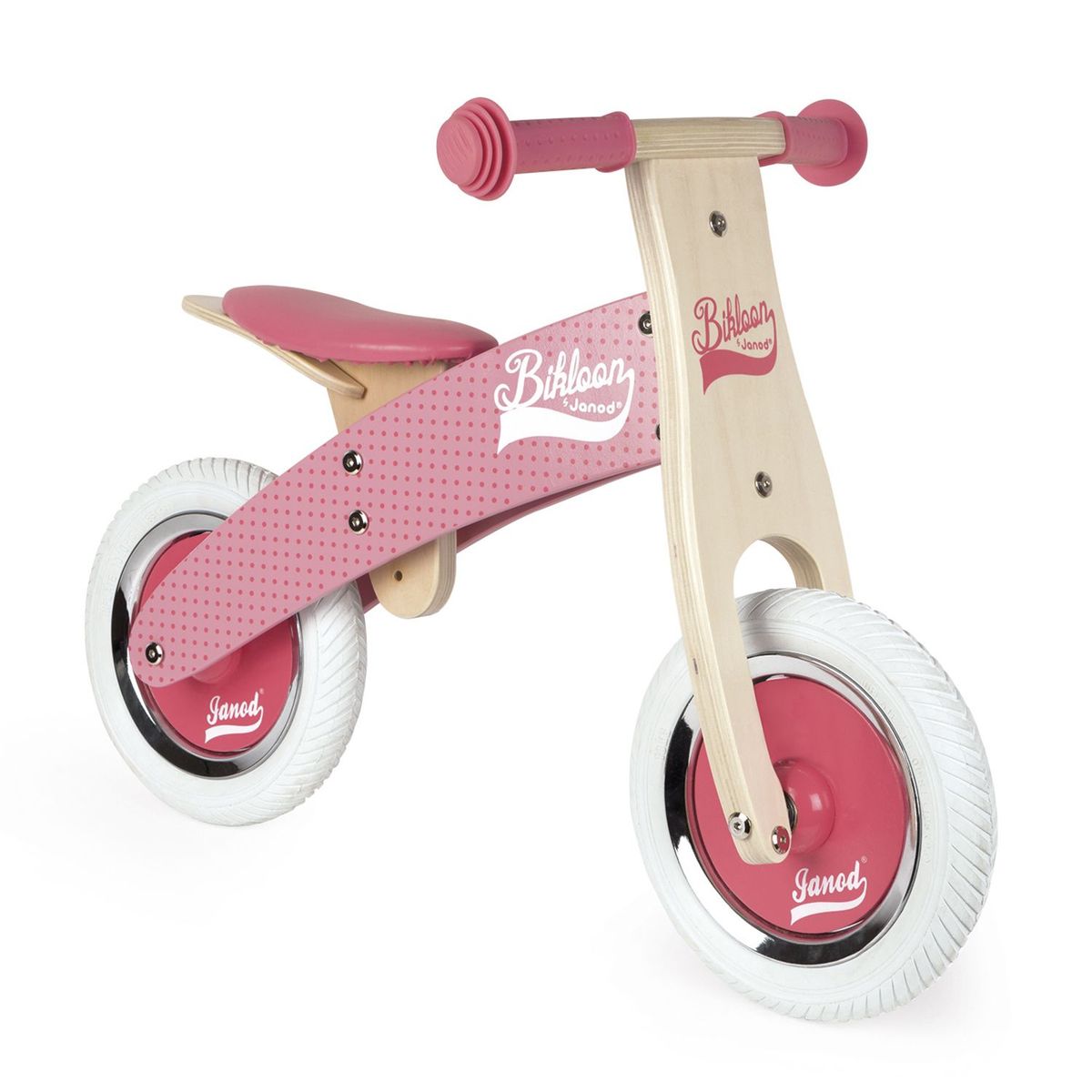 JANOD - Bicicleta sin Pedales Balance de Madera Rosado  