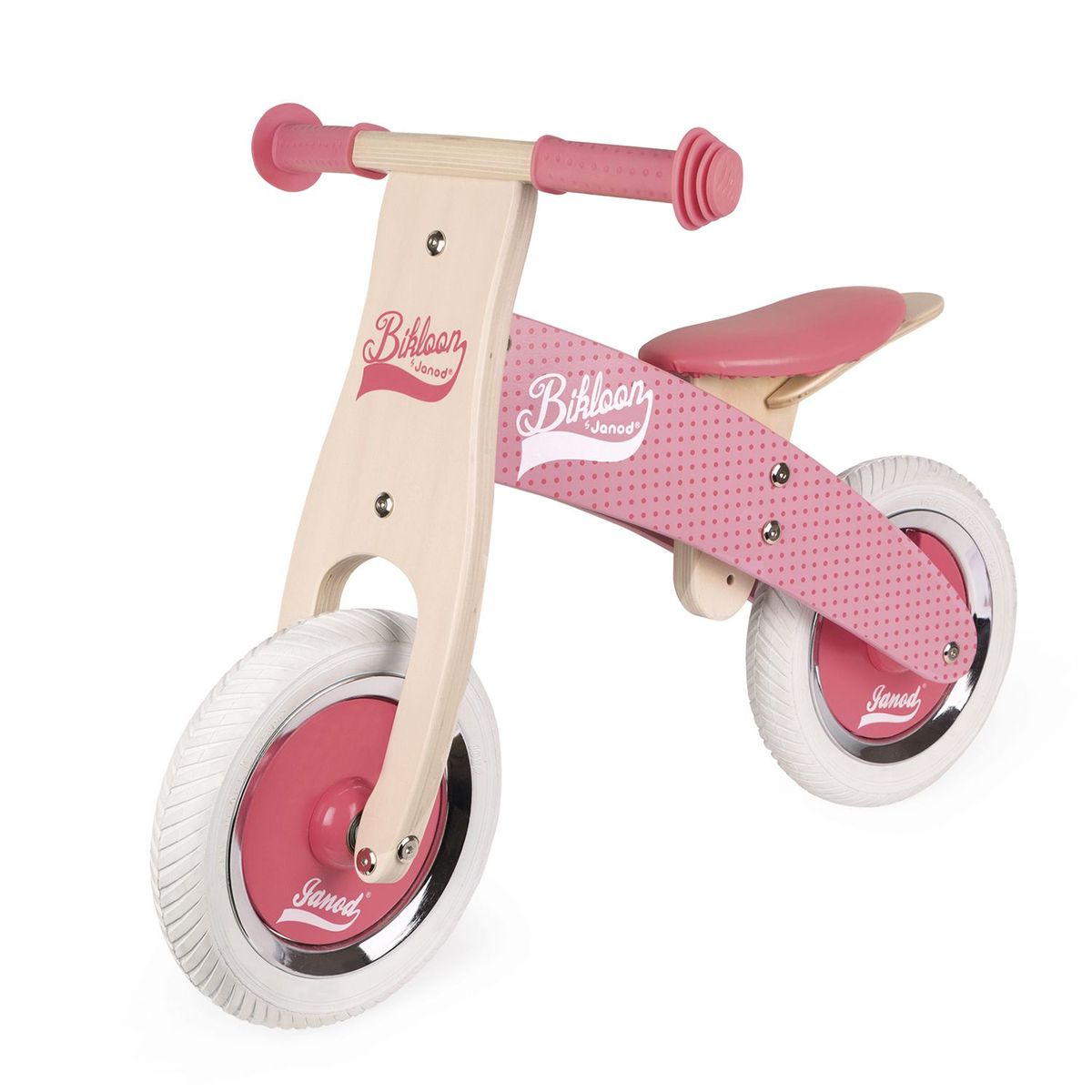 JANOD - Bicicleta sin Pedales Balance de Madera Rosado  
